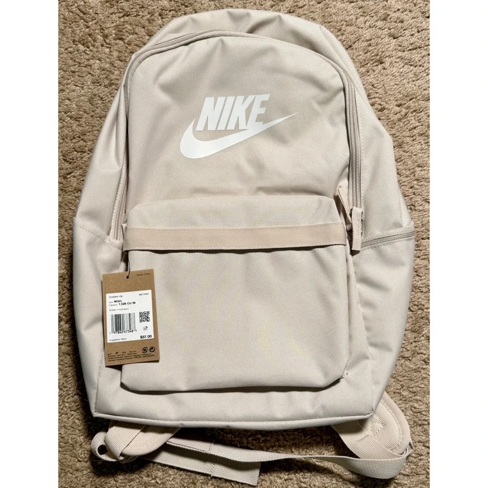 Nike Heritage Backpack Oatmeal Beige Laptop Sleeve Bag DC4244-104 NEW